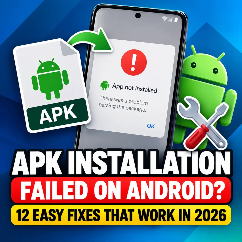 Android App not installed error while checking an APK file