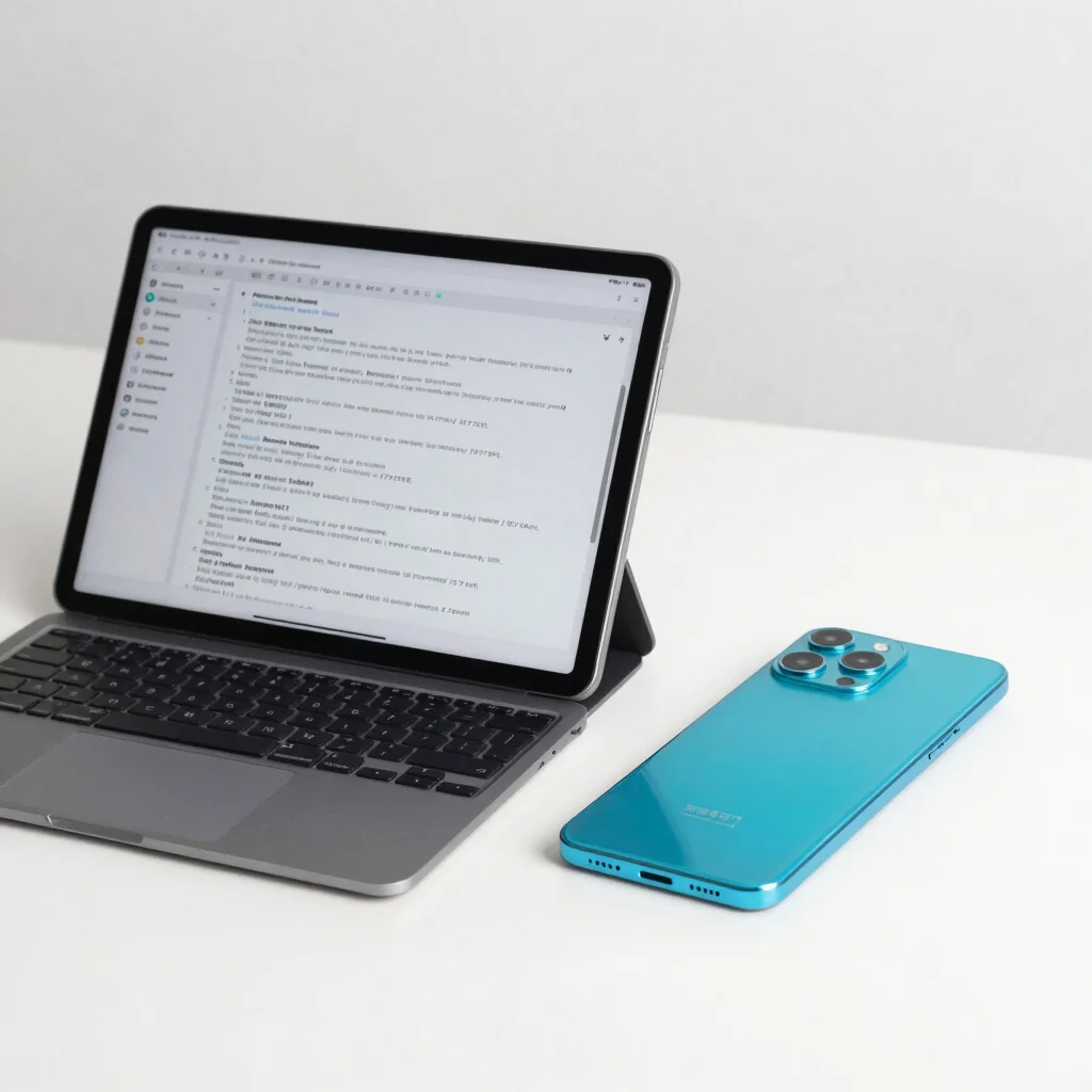 Illustration of a laptop and Android phone used for app setup