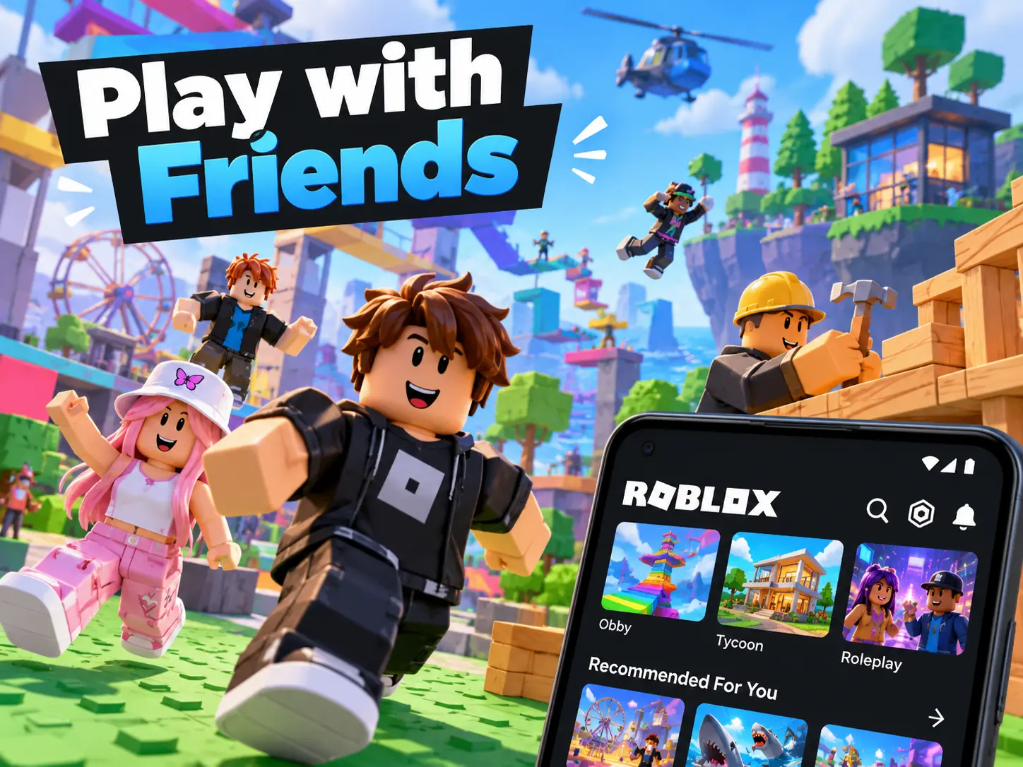 Roblox Android multiplayer gameplay with friends and game experiences